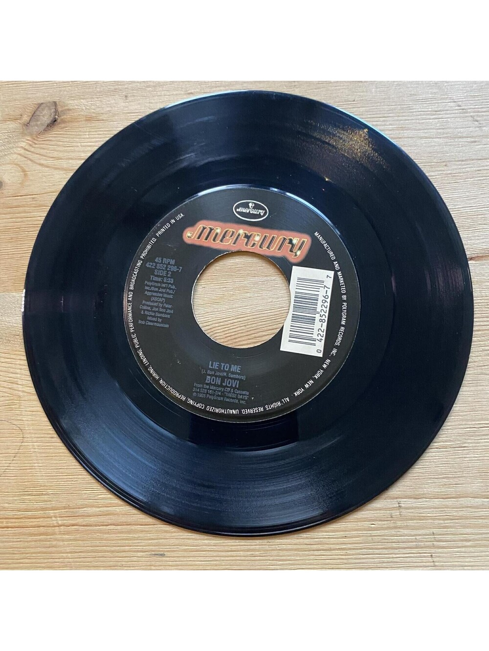 Bon Jovi - Something for the Pain/Lie to Me 45rpm VG+ R10